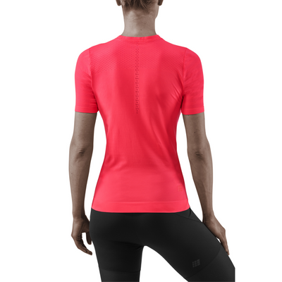 Ultralight Short Sleeve Shirt, Women, Pink, Back View Model