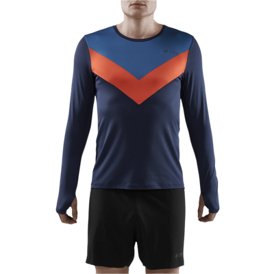 Chevron Long Sleeve Shirt, Men, Peacoat/Blue