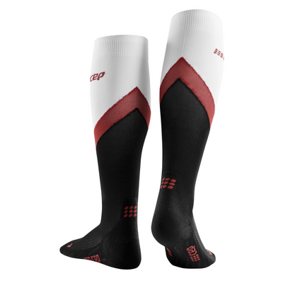 Chevron Tall Compression Socks, Men, Black/Red, Back View