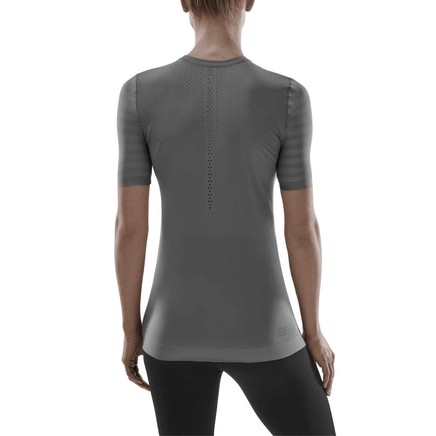 Ultralight Short Sleeve Shirt, Women, Grey, Back View Model