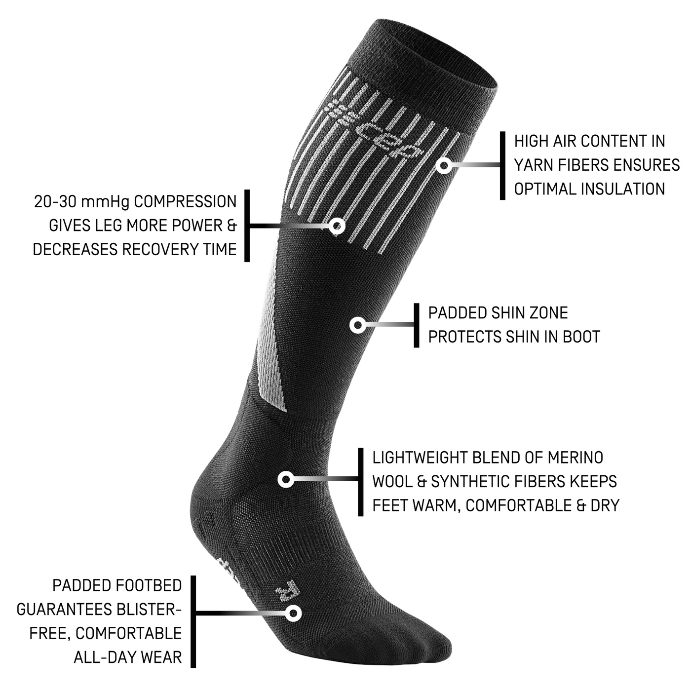 Ski Touring Socks, Men, Black, Men, Detail