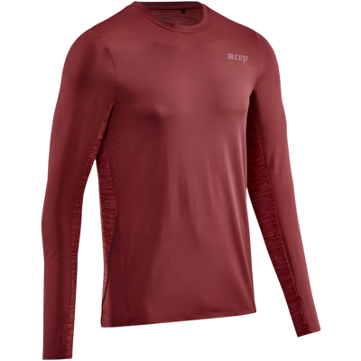 Run Long Sleeve Shirt, Men, Dark Red, Front View