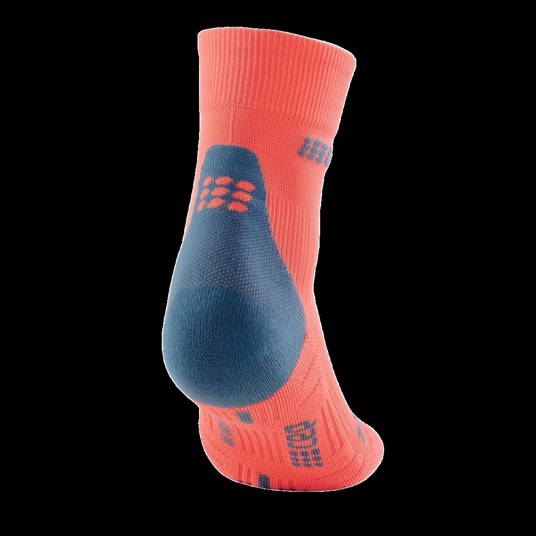 Short Compression Socks 3.0, Women, Coral/Grey - Back Alternate View