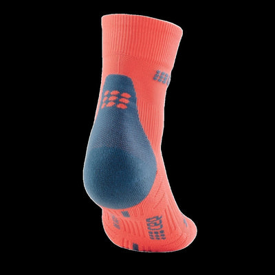 Short Compression Socks 3.0, Women, Coral/Grey - Back Alternate View
