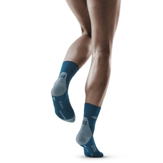 Short Compression Socks 3.0, Women, Blue/Grey - Back View