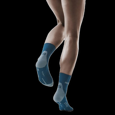 Short Compression Socks 3.0, Women, Blue/Grey - Back View