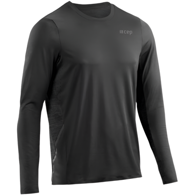 Run Long Sleeve Shirt, Men, Black, Front View