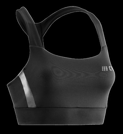 Sports Bra, Black, Front View