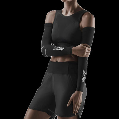 Compression Arm Sleeves, Black/Grey
