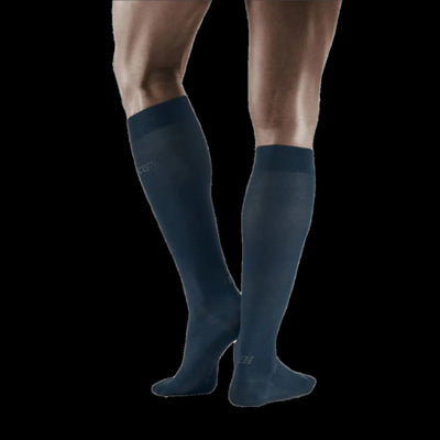 Commuter Tall Compression Socks, Men, Dark Blue, Back View Model