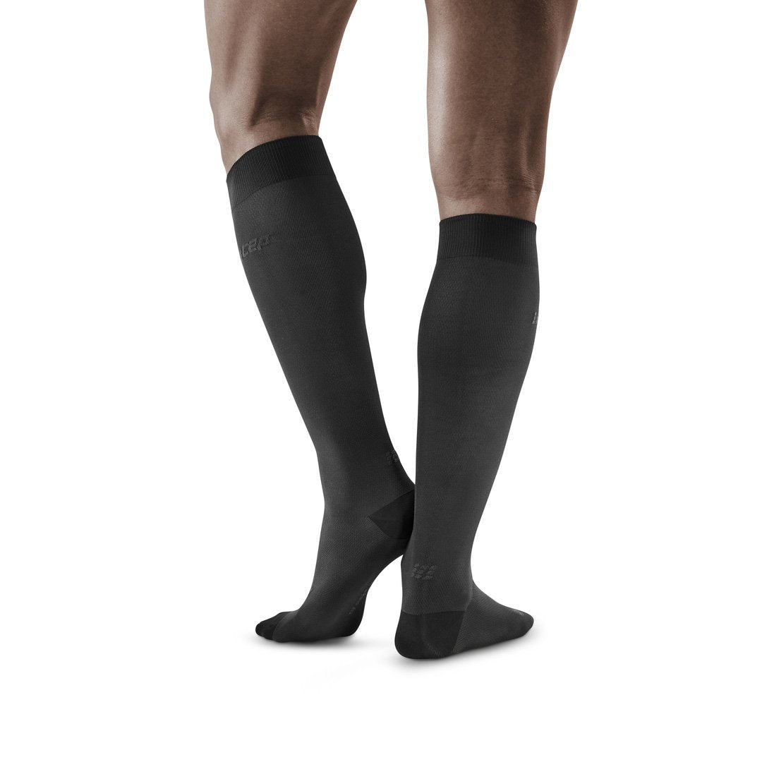 Commuter Tall Compression Socks, Men, Dark Grey, Back View Model