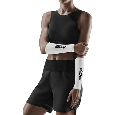 Compression Forearm Sleeves, White/Black