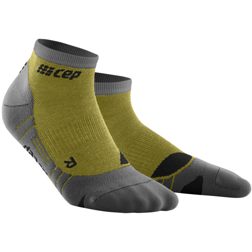 Hiking Light Merino Low Cut Compression Socks, Women, Olive/Grey, Front View