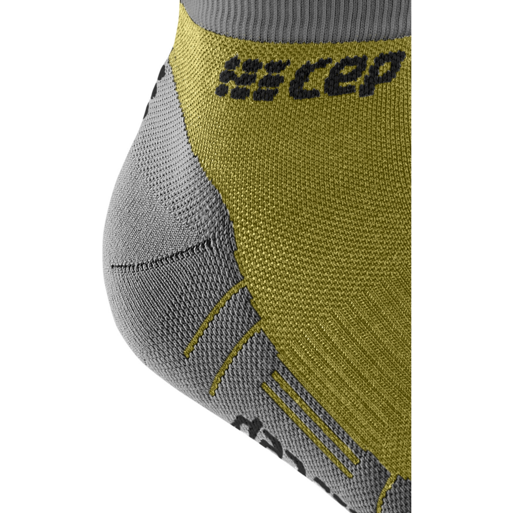 Hiking Light Merino Low Cut Compression Socks, Women, Olive/Grey, Logo Detail