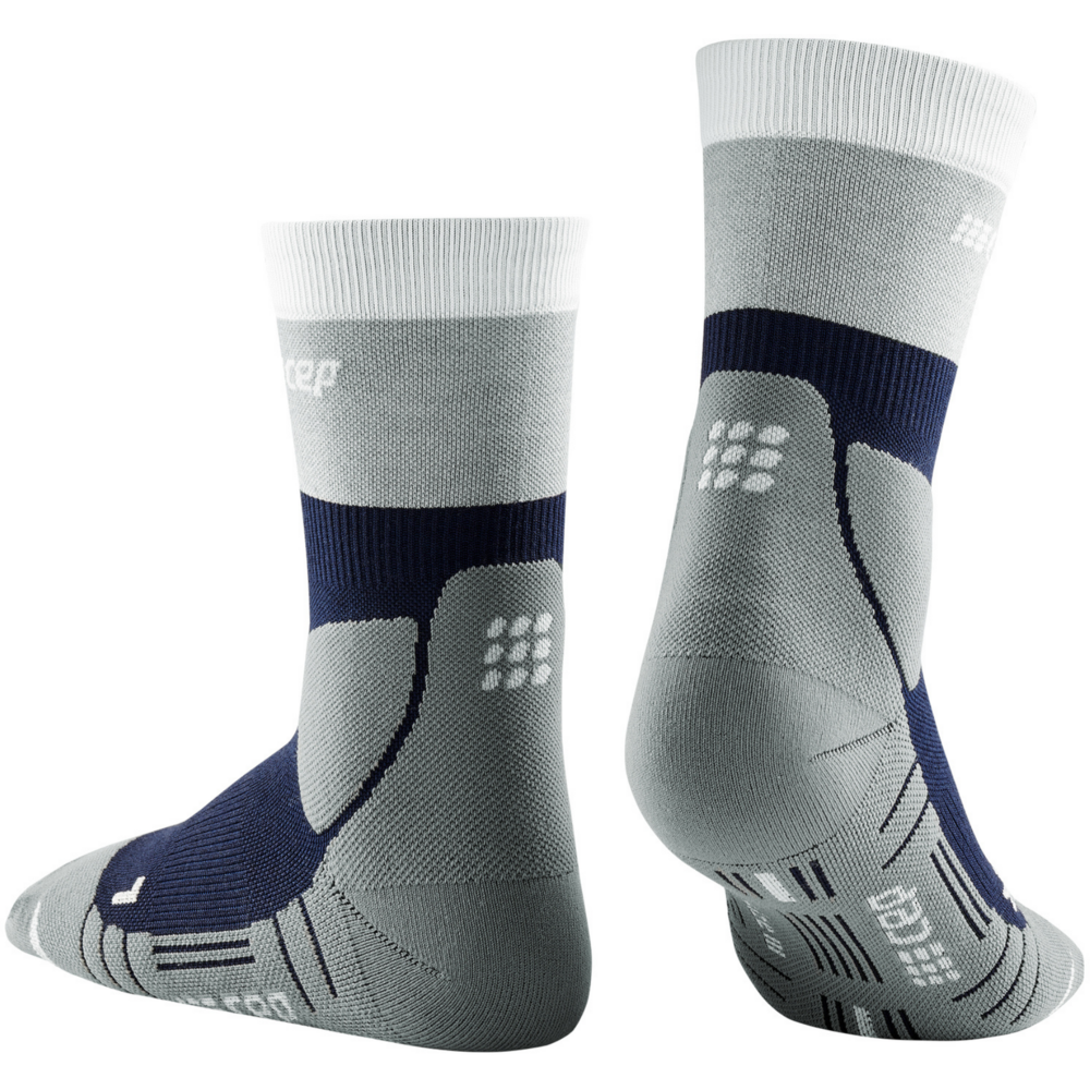 Hiking Light Merino Mid Cut Compression Socks, Women, Marineblue/Grey, Back View