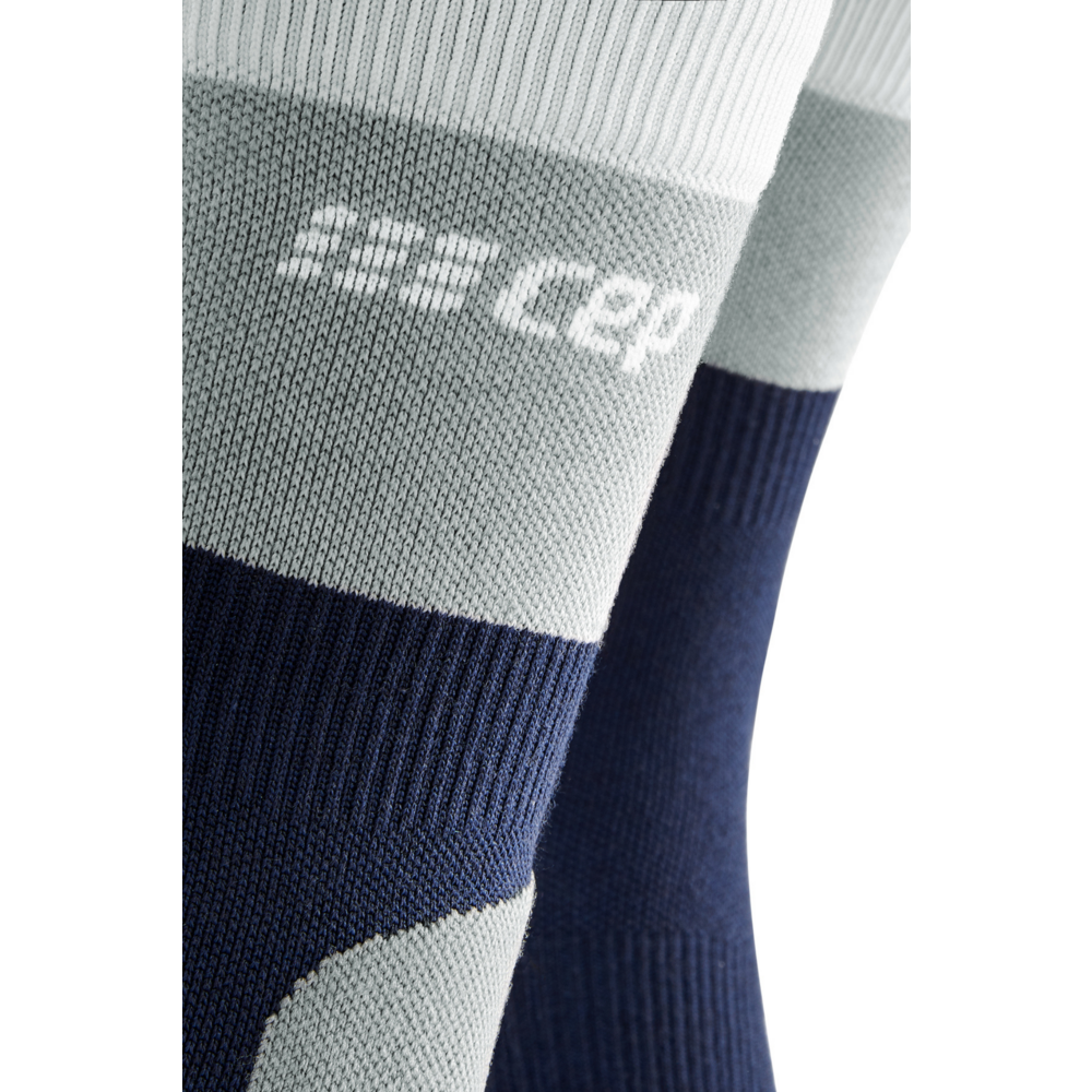 Hiking Light Merino Mid Cut Compression Socks, Men, Marineblue/Grey, Detail