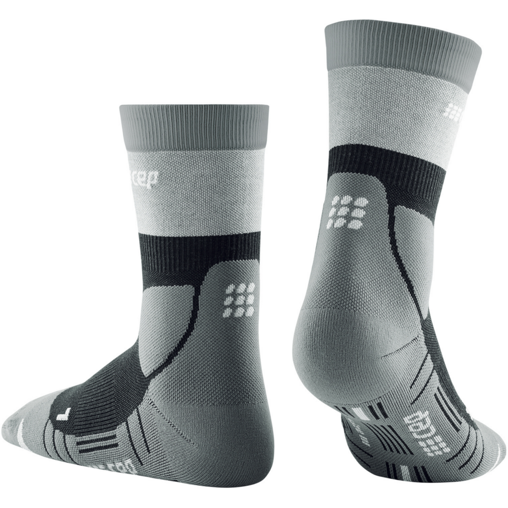 Hiking Light Merino Mid Cut Compression Socks, Women, Stonegrey/Grey, Back View
