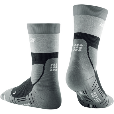 Hiking Light Merino Mid Cut Compression Socks, Men, Stonegrey/Grey, Back View
