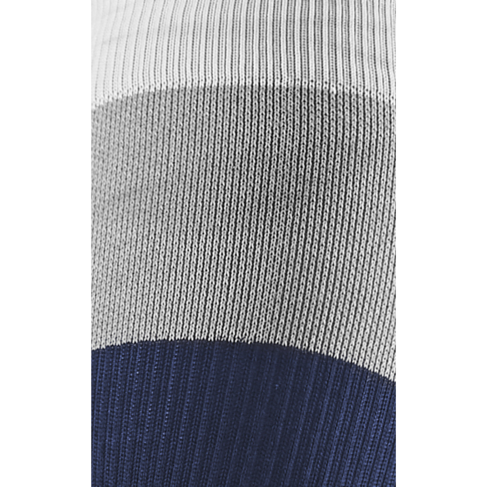 Calcetines de compresión altos de merino ligero para senderismo, mujer. azul marino/gris, detalle de tela 4