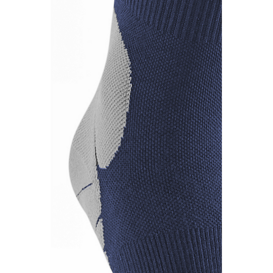 Calcetines de compresión altos de merino ligero para senderismo, mujer. azul marino/gris, detalle de tela