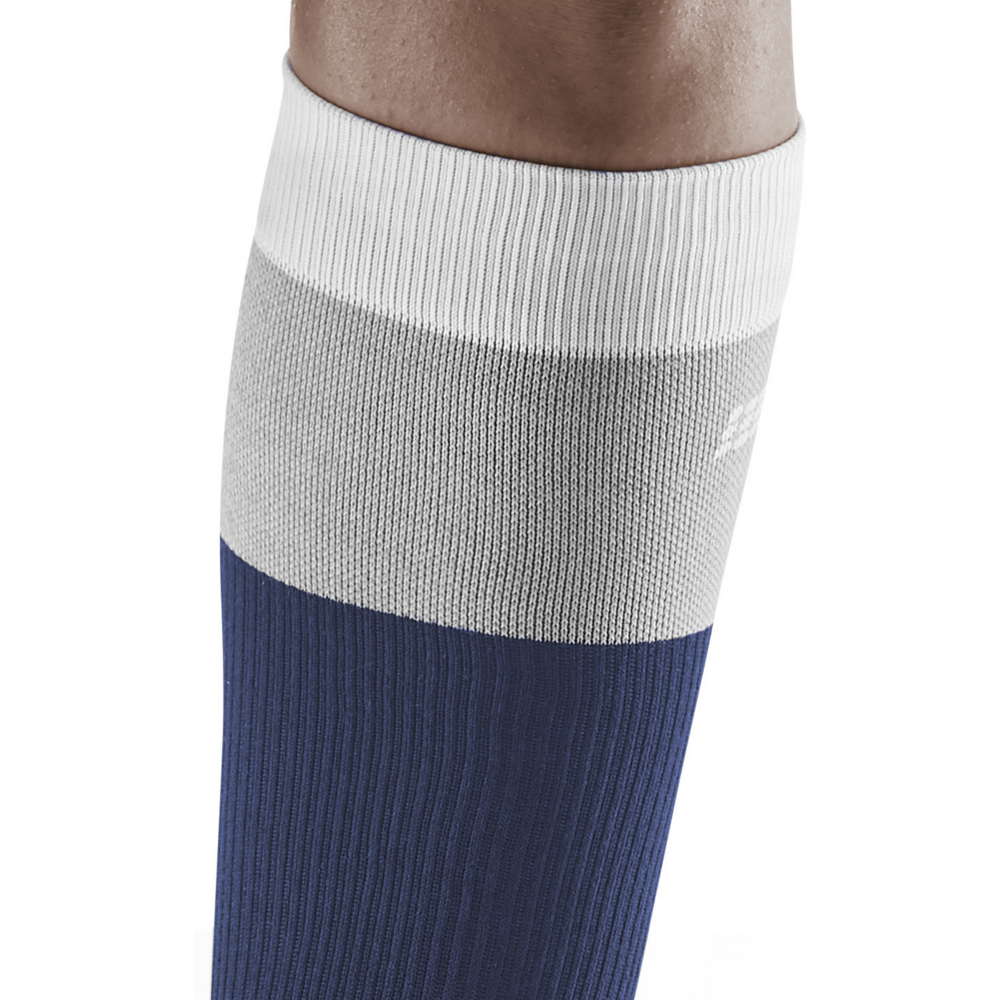Hiking Light Merino Tall Compression Socks, Women. Marineblue/Grey, Cloth Detail 3