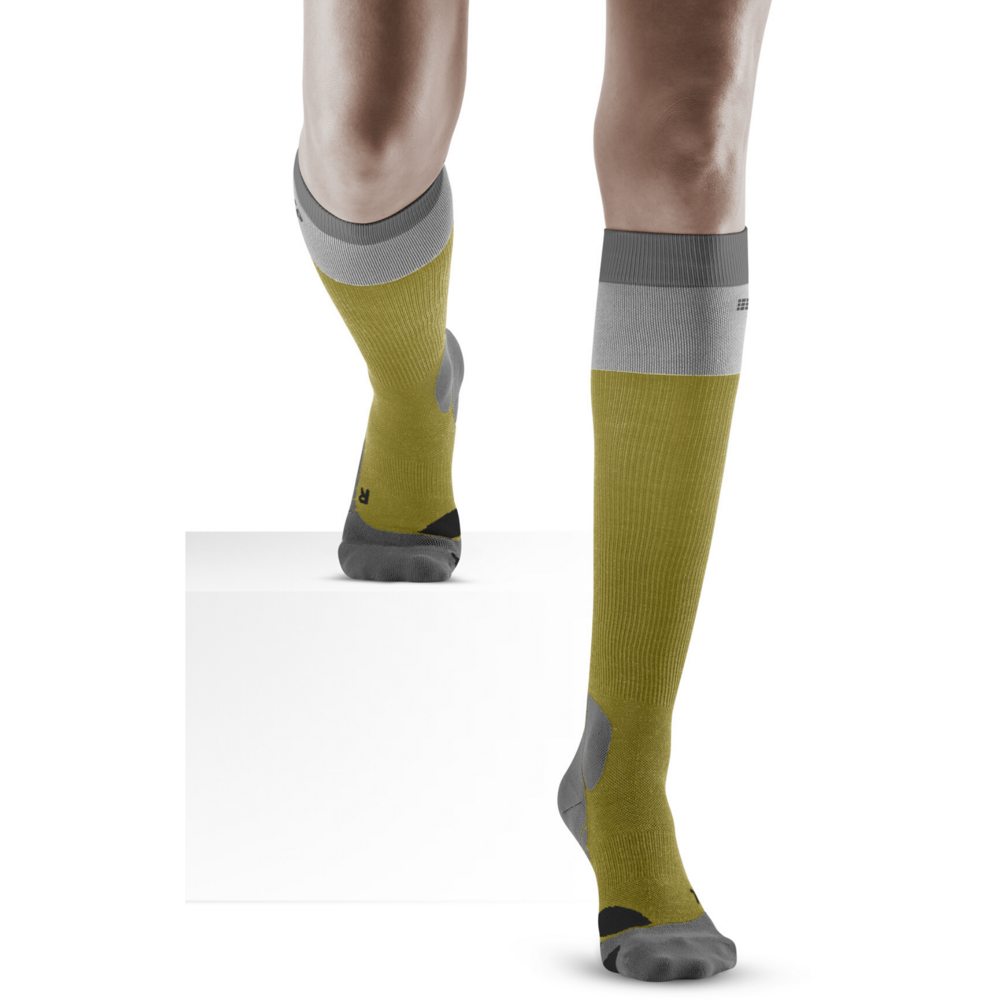 Hiking Light Merino Tall Compression Socks, Women, Olive/Grey