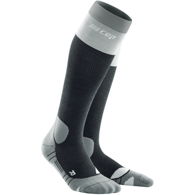 Hiking Light Merino Tall Compression Socks, Women, Stonegrey/Grey, Front View