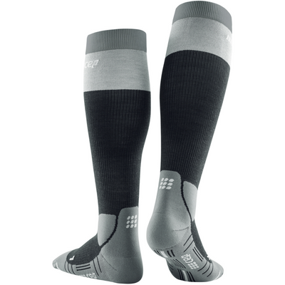 Hiking Light Merino Tall Compression Socks, Women, Stonegrey/Grey, Back View