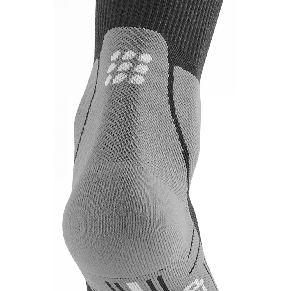Hiking Light Merino Tall Compression Socks, Women, Stonegrey/Grey, Logo Detail