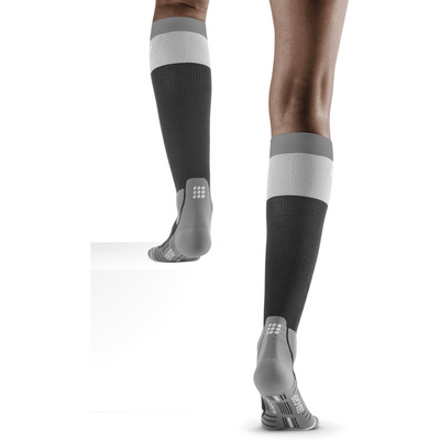 Hiking Light Merino Tall Compression Socks, Women, Stonegrey/Grey, Back View Model