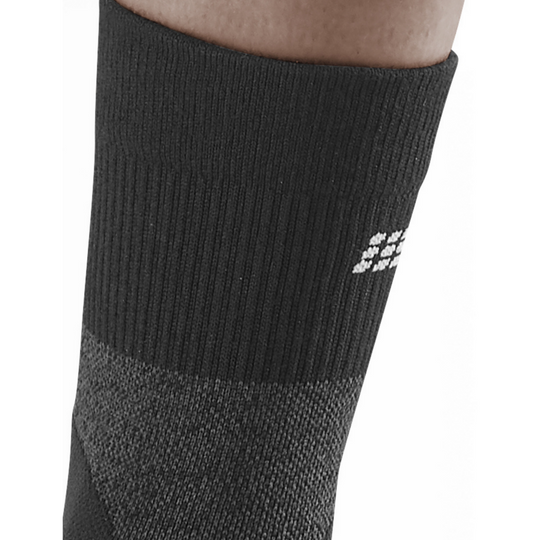 Πεζοπορικές Κάλτσες Συμπίεσης Μερίνο Μεσαίας Κοπής, Ανδρικές, Stonegrey/Γκρι, Κορυφαία Λεπτομέρεια