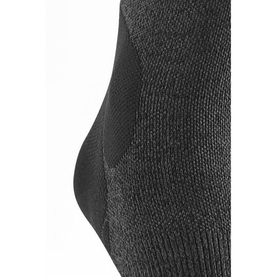 Meias de compressão de corte médio Merino para caminhada, mulheres, cinza-pedra/cinza, detalhes em tecido