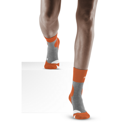 Hiking Merino Mid Cut Compression Socks, Women, Sunset/Grey