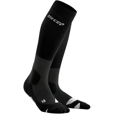 Hiking Merino Tall Compression Socks, Women, Stone/Grey, Front View