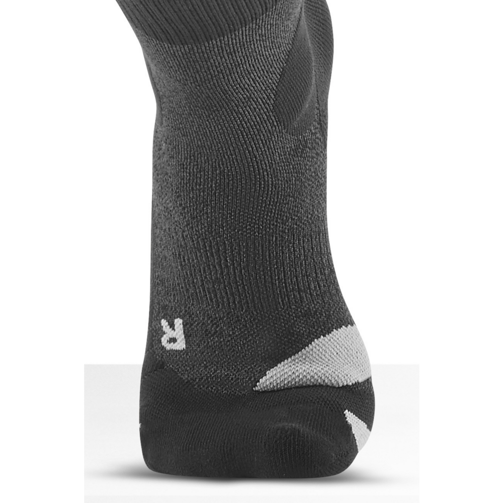 Κάλτσες Πεζοπορίας Merino Ψηλές Συμπίεσης, Ανδρικές, Stonegrey/Γκρι, Μπροστινή Λεπτομέρεια