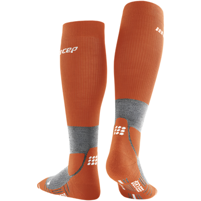 Hiking Merino Tall Compression Socks, Women, Sunset/Grey, Back View