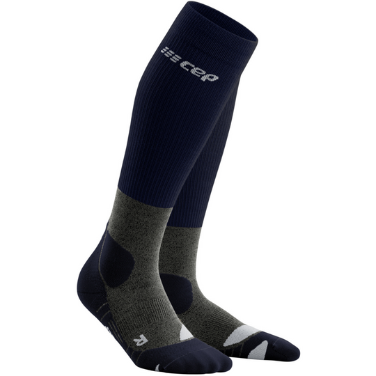 Hiking Merino Tall Compression Socks, Men, Peacoat/Grey, Front View
