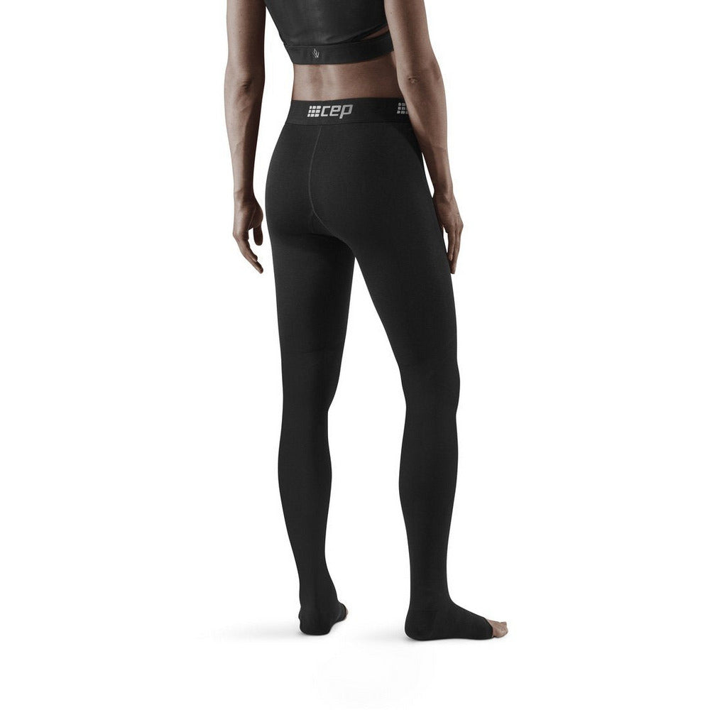 Recovery Pro Compression Tights, Women, Black, Back View Model