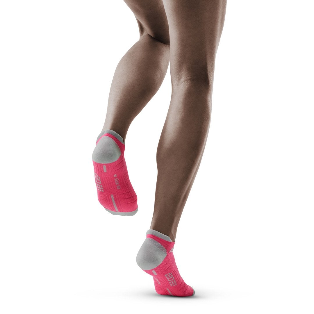 No Show Compression Socks 3.0, Women, Rose/Light Grey, Back View Model
