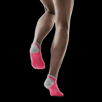 No Show Compression Socks 3.0, Women, Rose/Light Grey, Back View Model