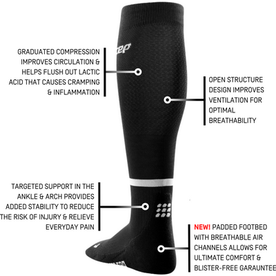 The Run Compression Tall Socks 4.0, Women, Black, Detail
