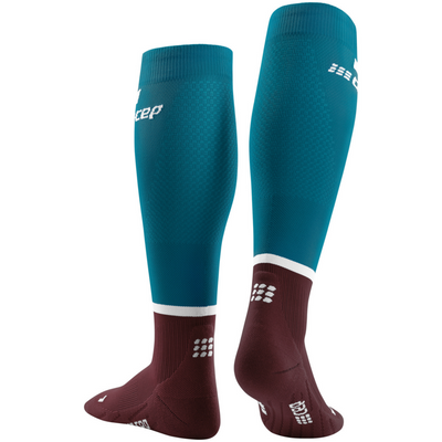 The Run Compression Tall Socks 4.0, Men, Petrol/Dark Red, Back View