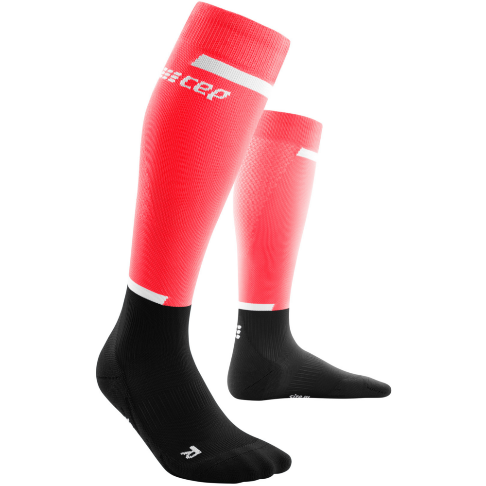 The Run Compression Tall Socks 4.0, Women, Pink/Black, Front View