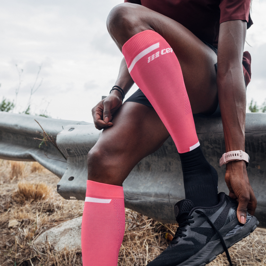 The Run Compression Ψηλές Κάλτσες 4.0, Γυναίκες, Ροζ/Μαύρο, Lifestyle