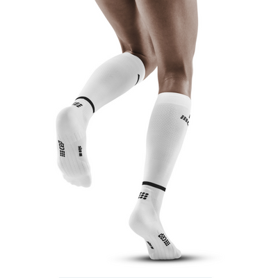 The Run Compression Tall Socks 4.0, Women, White, Back View Model