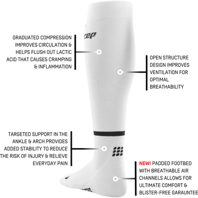 The Run Compression Tall Socks 4.0, Women, White, Detail