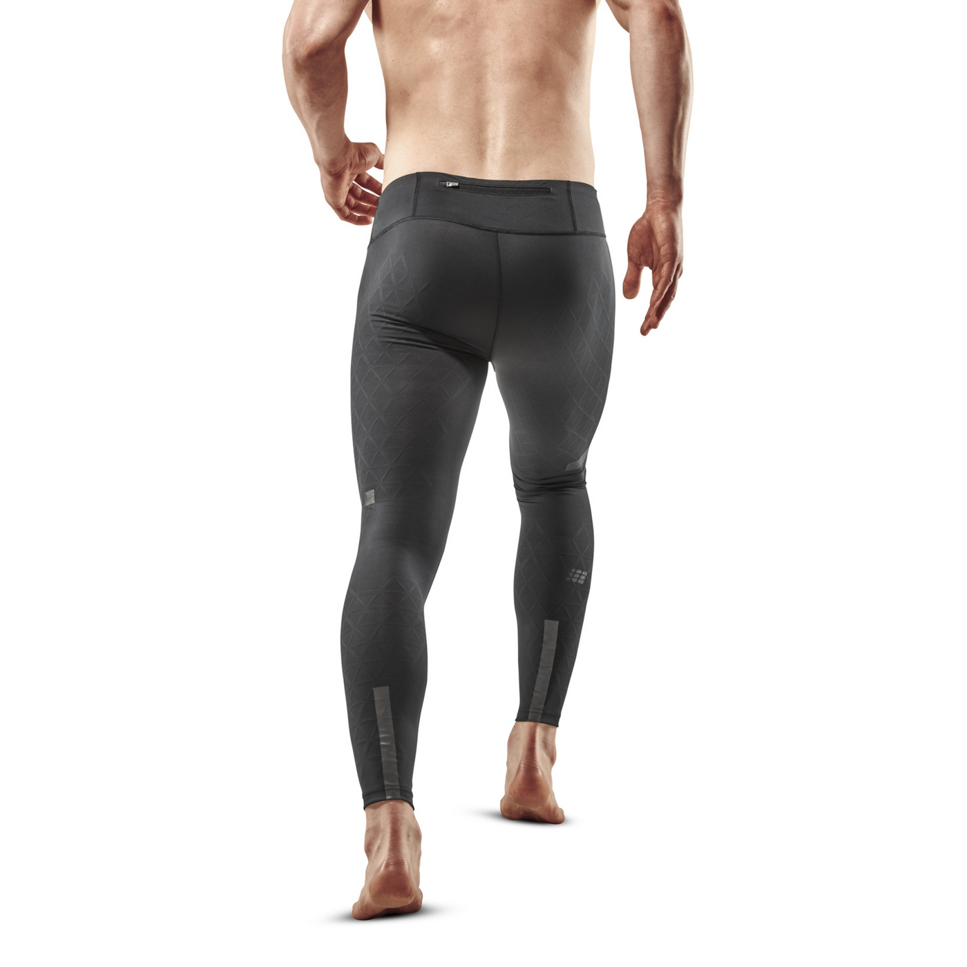 The Run Support Tights, Men, Black, Back View Model