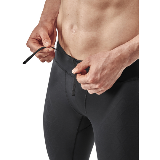 The Run Support Tights, Men, Black, Front Detail