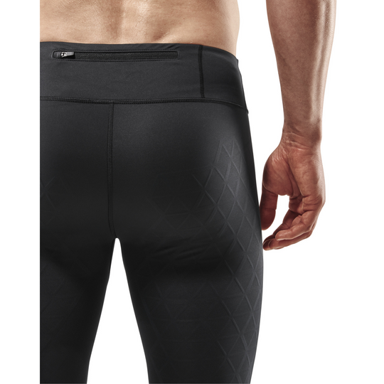 The Run Support Tights, Men, Black, Back Detail