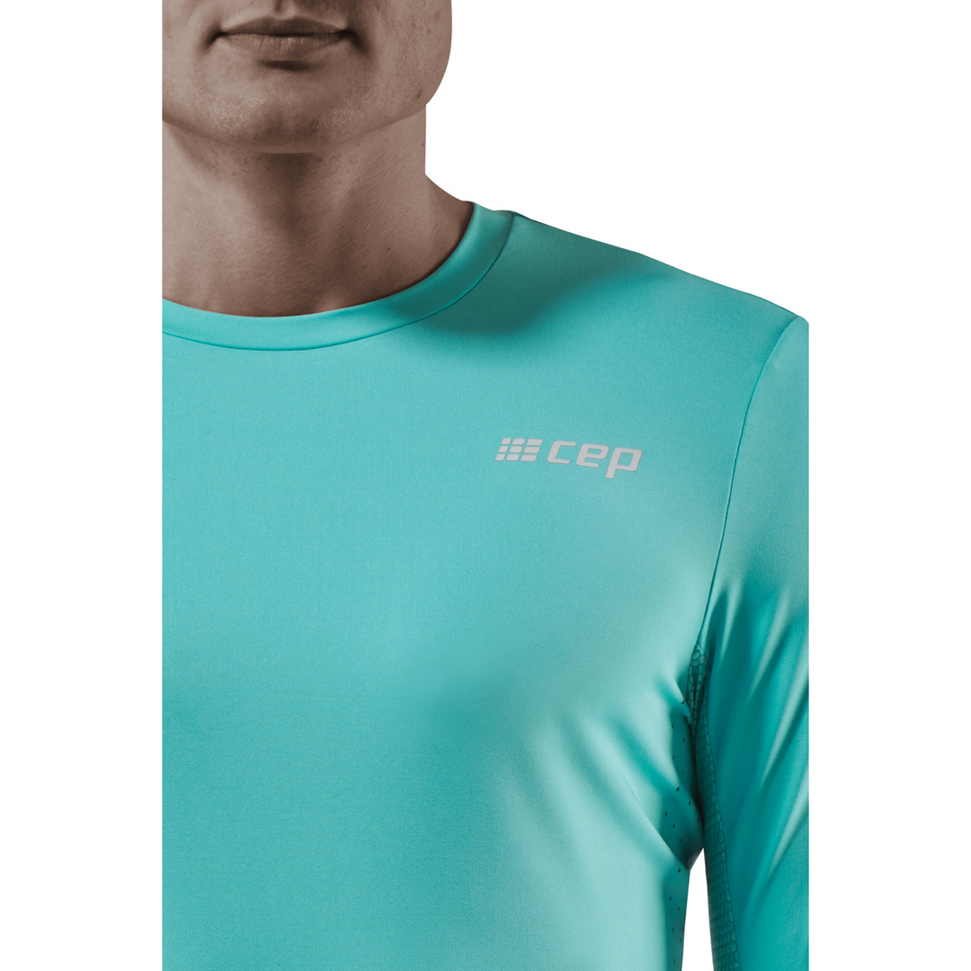 Run Long Sleeve Shirt, Men, Ocean, Logo Detail